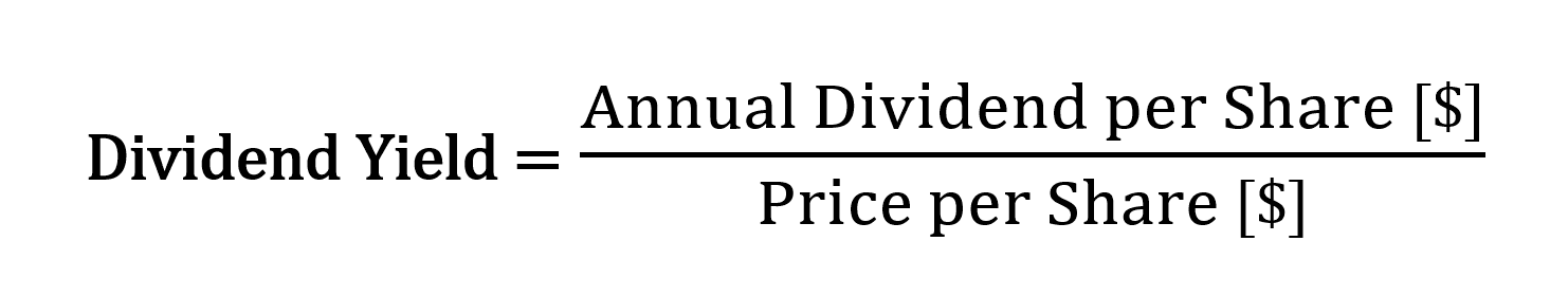 Image result for dividend yield formula